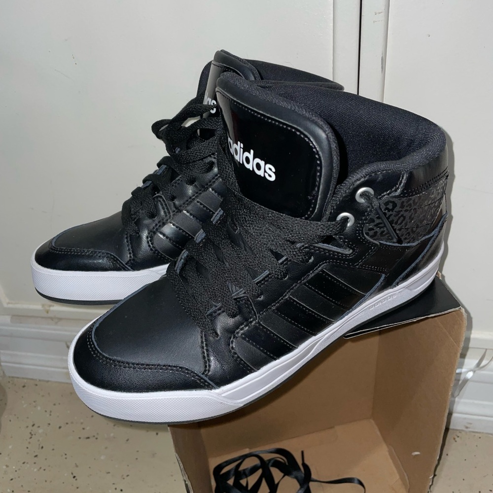 Adidas Black Cheetah Neo Cloudfoam High-Top Sneakers